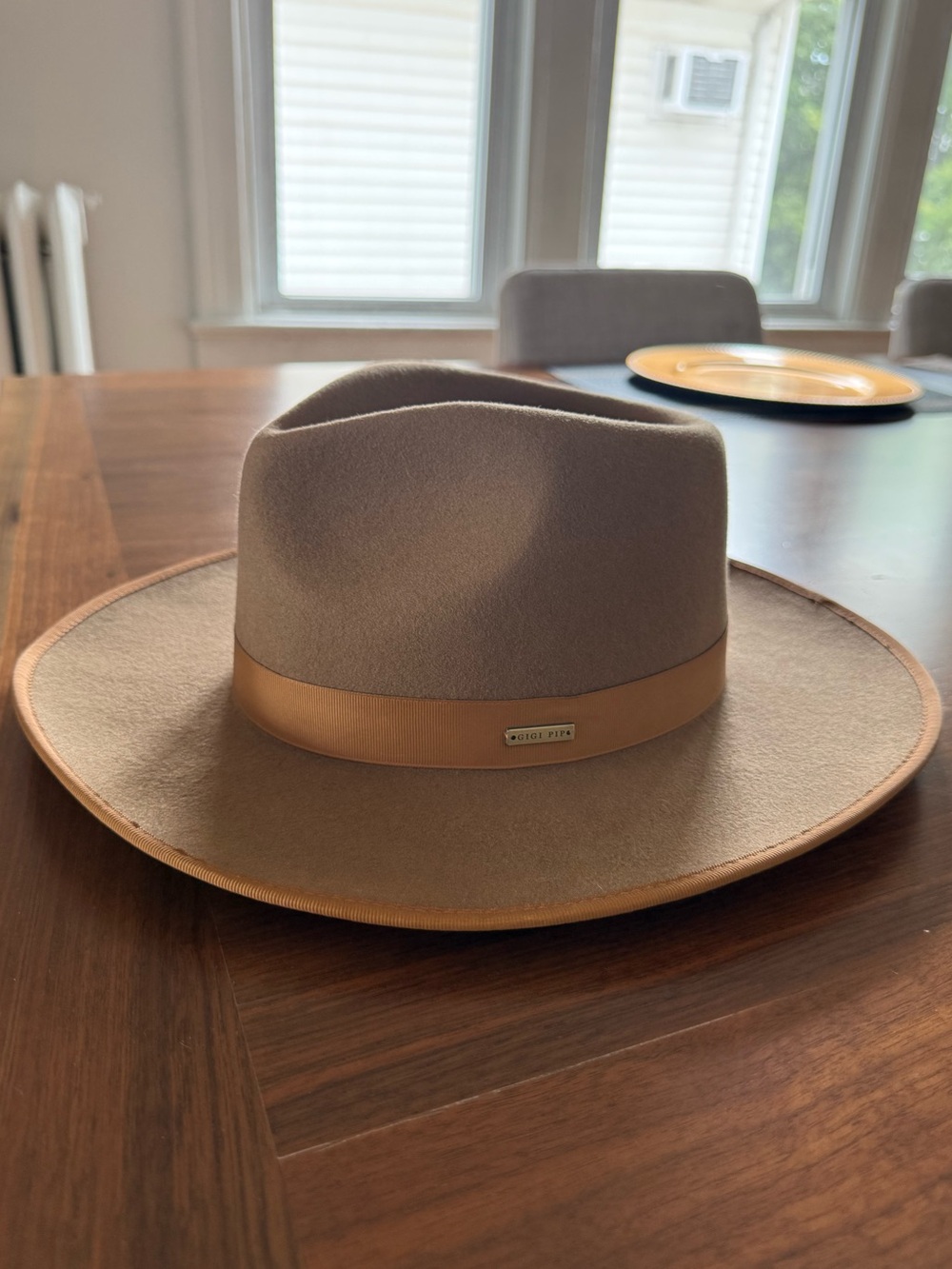 Gigi Pip Monroe Rancher Brown Australian Wool Fedora Hat 59 M/L
